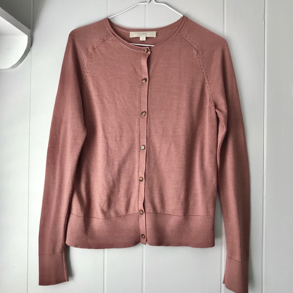 LOFT Mauve Cardigan Size M